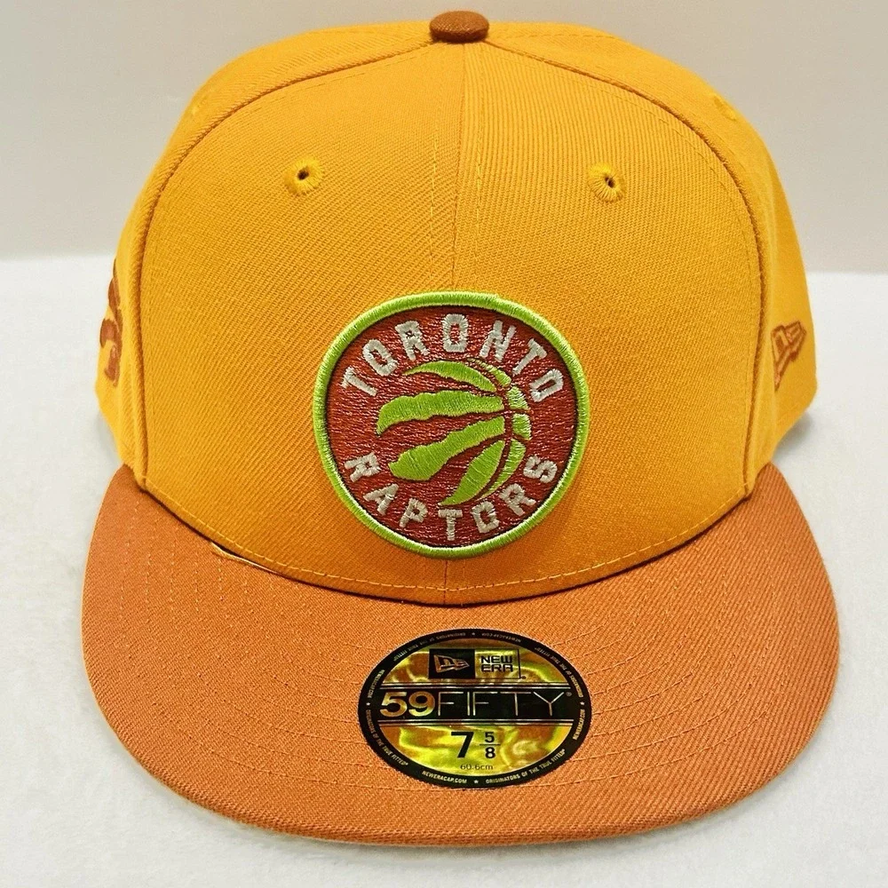 New Era Toronto Raptors Gold Rust 2-Tone‎ 59FIFTY Fitted Hat Cap 7 5/8 NBA